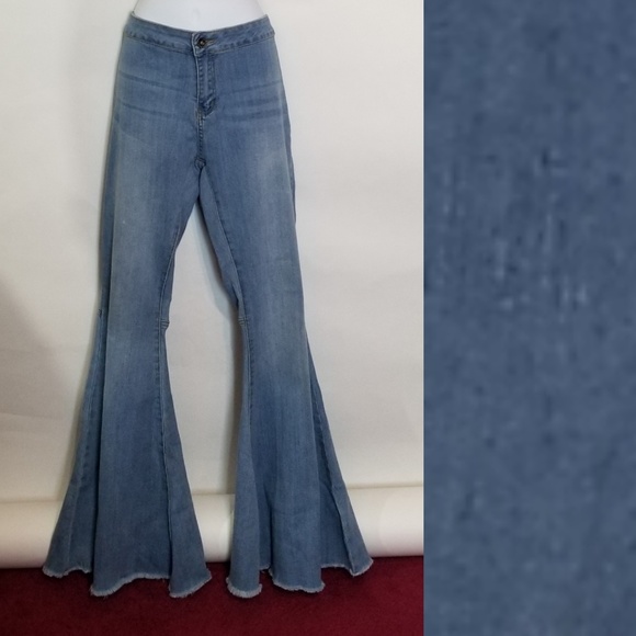 Bell Bottom Wide Leg Medium Wash Jeans - Picture 8 of 8